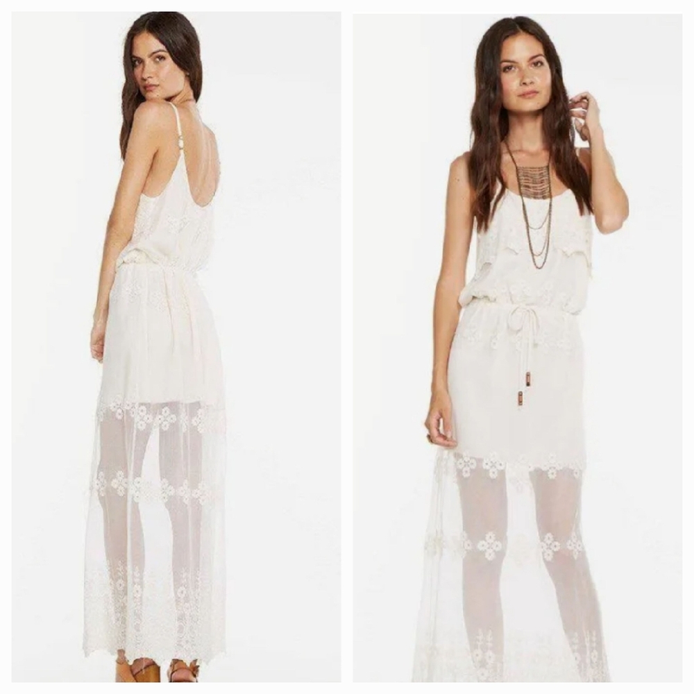 Chaser Floral Lace Ruffle Boho Maxi Dress - Picture 2 of 14
